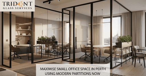 Small office space with glass partitions